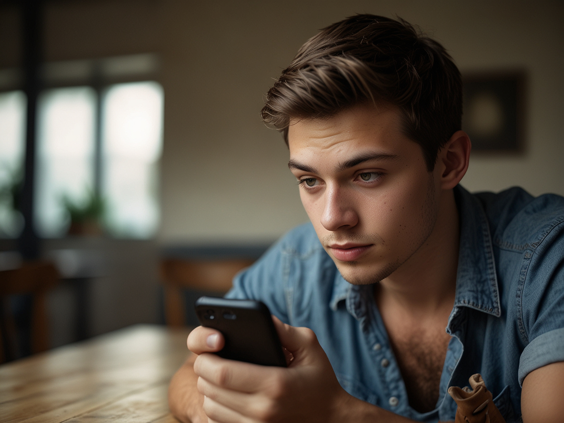 User logging in on mobile device